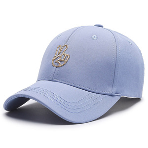 Casquette de baseball brodée personnalisée Paix 6 panneaux à bord incurvé pour usage quotidien, usine BSCI, vente en gros - Product Image 1