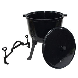 หม้อตุ๋นเหล็กหล่อสำหรับใช้งานกลางแจ้งหม้อเหล็กเคลือบหม้อสำหรับตั้งแคมป์ขนาดใหญ่หม้อแรงดันพร้อมขาสามขา - Product Image 2