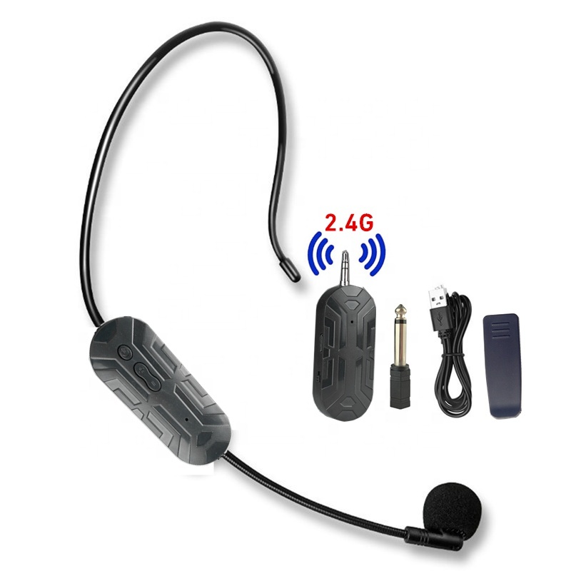 2.4G Wireless Microphone Handheld Voice Louderspeaker Headset Microphone for Church Teacking Meeting Amplifier Mic System