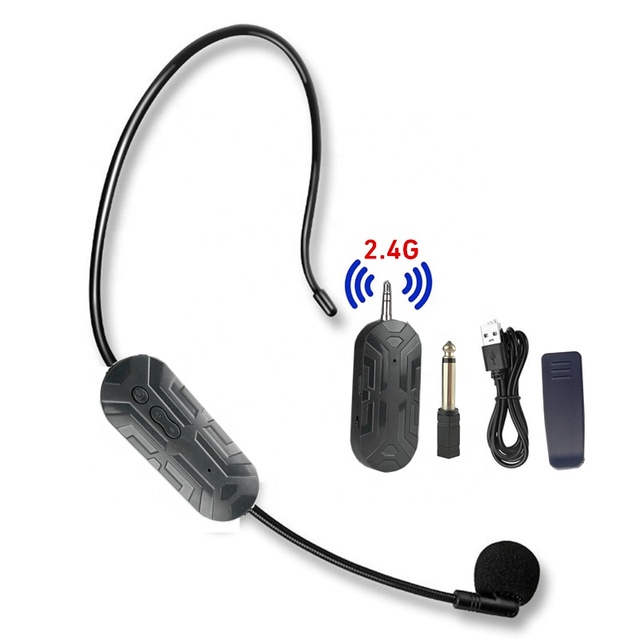 2.4G Wireless Microphone Handheld Voice Louderspeaker Headset Microphone for Church Teacking Meeting Amplifier Mic System