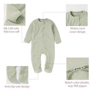 รอมเปอร์เด็กผ้าฝ้ายออร์แกนิกใส่สบายสำหรับฤดูหนาวรอมเปอร์มีกระดุมปิด - Product Image 2