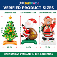 Grand ensemble de ballons gonflables de Noël – Père Noël et sapin de Noël – Décorations de fête en aluminium brillant pour présentoirs au sol