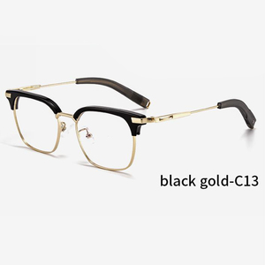 Tầm Nhìn Cộng Với Hot-Bán Retro/Cổ Điển Titan + Acetate Kính Quang Học Khung Cổ Điển Phong Cách Đinh Tán Thiết Kế Vàng Hawksbill - Product Image 5