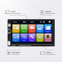 Pemutar MP5 Double DIN 7 Inci USB/AUX/TF HD Teleskopik Retractable Kapasitif Bluetooth Stereo Radio Kamera Mundur
