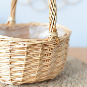 Rattan <b>Woven</b> <b>Basket</b> Round Handmade Storage <b>Basket</b> For Flowers Plants Food Snacks - Product Image 3
