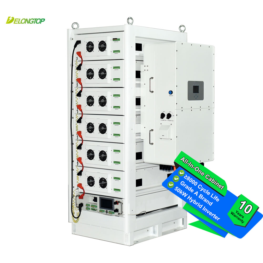 Delong Industrial Solar Energy System 50kw Hybrid Inverter 96kWh Lifepo4 Batteries All in One Solar Power Energy Storage System