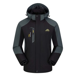 Wholesale <b>Men</b> Formal Long Autumn Zipper Waterproof Hooded Safari Jacket Outdoor <b>Raincoat</b> - Product Image 2
