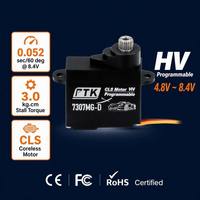 Servomoteur numérique PTK 7307 MG-D HV avec moteur sans noyau CLS, engrenages métalliques, 3,0 kg, 0,052 sec, programmable, 4,8 V-8,4 V pour camion, bateau, avion RC