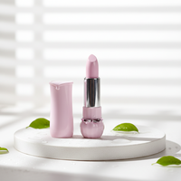 Matériaux d'emballage cosmétique en gros : Tubes de rouge à lèvres papillon rose, Tubes vides ronds pour onguents et rouges à lèvres, en stock.