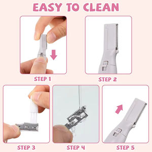 Tondeuse à sourcils portable pour femme, rasoir épilateur, façonneur de sourcils, machine à raser le corps et le visage, USB - Product Image 4