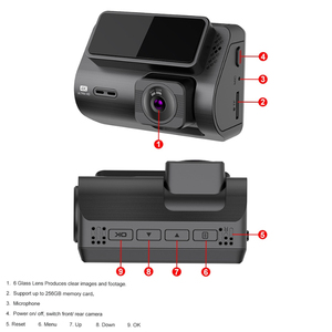 Akeyo độ nét cao 1080 3 kênh Dash Cam máy ảnh xe DVR với đảo ngược video - Product Image 3