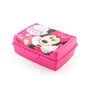 Porta pranzo Minnie Mouse rosa in plastica con manico per bambini, per l'uso scolastico - Product Image 1