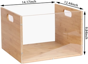 CNLF Hot Sale Rustic Torched Solid Wood Vinyl Record Album Storage Display Crate Box Record Holder