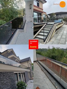 Balustrade d'escalier en verre sans cadre, type rainure de fixation, sans fondation en béton, poutre d'escalier, design américain ouvert - Product Image 3