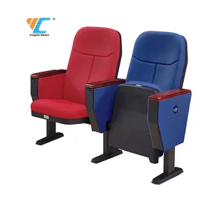 YC-101 Wholesale Sofá reclinável Cadeira do Teatro Assento Barato Igreja Púlpito Cadeiras Moderno Pastor Auditório Vermelho Metal Igreja Cadeiras