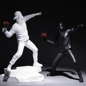 Pittura diamantata Banksy fluisce Thrower statua decorazione per la casa punto croce Kit decorazione per la casa regalo - Product Image 3