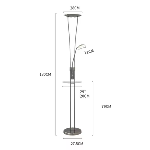 Gran oferta, lámpara de pie LED minimalista moderna de doble cabezal, diseño posmoderno con cuerpo de hierro y pantalla roja para sala de estar o sofá - Product Image 5