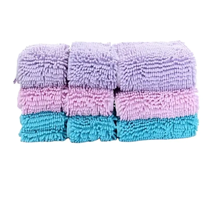 Hot Selling New Products Pet Supply Chenille Pocket Type Soft Absorbent Drying Microfiber Grooming Towel Dog Wash Bath Towels