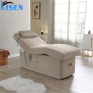 เตียงนวดต่อขนตาแบบเต็มตัว Kisen Beige พร้อมมอเตอร์ 4 ตัว และพื้นที่เก็บของ - Product Image 4