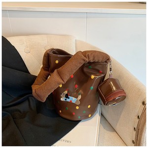 Fashionable black crossbody <b>bag</b> with polka dots and <b>puppy</b> embroidery - Product Image 6