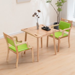 Juego de mesa y sillas de comedor, 4 piezas, muebles de madera duraderos para adultos mayores en residencias y apartamentos - Product Image 4
