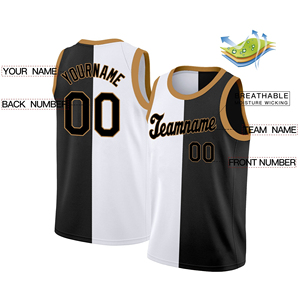 Maillot de basketball tendance noir et marron 2026 – Vêtements de basketball personnalisés numériquement pour équipes – Vente en gros à prix abordable - Product Image 2