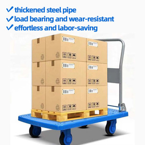 Beban plastik pekerjaan berat Flatbed Push <span class=keywords><strong>Cart</strong></span> <span class=keywords><strong>Dolly</strong></span> lipat Platform troli tangan - Product Image 5