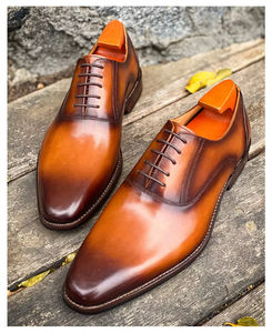 Chaussures pour hommes DSYX en cuir à bout carré, à lacets, semelle épaisse, pointues, avec soutien de la voûte plantaire, imperméables, respirantes, tendance, résistantes, pour le bureau - Product Image 1