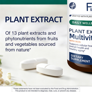 Fabricant de compléments multivitaminés nutraceutiques avec fer pour la santé cellulaire et un vieillissement sain, 60 comprimés multivitaminés - Product Image 2