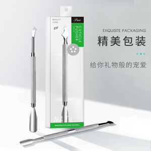 ที่ดันหนังกำพร้าสแตนเลสแบบสองหัว อุปกรณ์ดูแลเล็บ สำหรับทำเล็บมือและเล็บเท้า ใช้ในบ้าน - Product Image 1