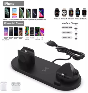 Múltiples dispositivos 6 en 1 Base de carga inalámbrica Estación de carga rápida <span class=keywords><strong>Cargador</strong></span> de soporte de teléfono para AirPods <span class=keywords><strong>Apple</strong></span> Teléfono móvil - Product Image 4
