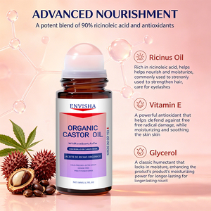<span class=keywords><strong>Aceite</strong></span> <span class=keywords><strong>de</strong></span> Ricino Orgánico al por Mayor con Rodillo <span class=keywords><strong>de</strong></span> Rosa para Nutrir la Piel, Estimular el Crecimiento <span class=keywords><strong>de</strong></span> <span class=keywords><strong>Pestañas</strong></span> y Cejas, Hidratar la Piel Seca del Cuerpo y Masajes - Product Image 4