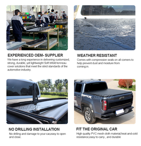 Couvre-caisses de camion pliables en trois parties Benext, en vinyle, pour Ranger, Hilux, <span class=keywords><strong>D</strong></span>-<span class=keywords><strong>max</strong></span>, BYD Shark6, souple, enroulable, imperméable - Product Image 3