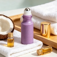 Flacons roll-on en verre dépoli de 5 ml et 10 ml avec billes en jade et en cristal, flacons de recharge vides pour huiles essentielles et parfums Doterra