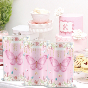 Wholesale Butterfly <strong>Party</strong> <strong>Decorations</strong> Girls <strong>18th</strong> <strong>Birthday</strong> Supplies Gift Bags Candy Boxes Disposable Tableware Set - Product Image 4