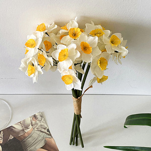 High Quality Silk Flowers Narcissus <b>Bouquet</b> Fresh Flower Arrangement <b>Artificial</b> Flowers of 6 Heads - Product Image 5