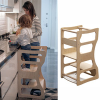Chaise haute Montessori pliable 4-en-1 de qualité supérieure, tour d'activités transformable pour tout-petits, ensemble chaise de bureau et bureau pour enfants