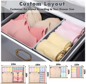 Bra Socks Underwear Square Drawer Organizer Eco-Friendly Durable Modern Foldable 10-20L Capacity <b>Clothes</b> Socks Divider Non-woven - Product Image 5