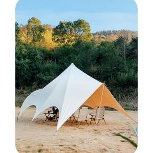 Tente de <span class=keywords><strong>camping</strong></span> extérieure beige en tissu Oxford, une chambre, imperméable et pare-soleil, vente directe du fabricant - Product Image 3