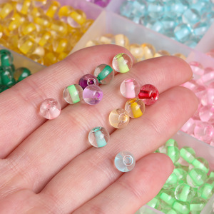 Glass Dyed Core Beads 4/6mm Round Transparent Loose Beads For <b>Bracelet</b> Making DIY Jewelry Accessories Bulk Pack - Product Image 3