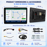 Terminal de véhicule Android 2DIN 10,1 pouces 4G LTE GPS sans fil CarPlay Android Auto DSP SIM unique en option DVR IPS 1280x720