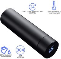 Termo Inteligente Digital de 500 ml con Pantalla LED de Temperatura, Botella de Agua de Acero Inoxidable, Termo Aislado al Vacío