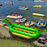 Jouets aquatiques gonflables commerciaux Crazy UFO licorne pour 10 personnes, remorquables par bateau, pour le surf, le jet ski et le ski nautique / Tube volant