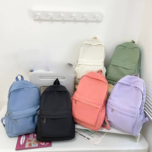 Wholesale Pure Color Custom Backpack Other Backpacks Nylon Causal Backpacks for Girls