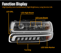 Faros LED para Chevrolet Silverado 1500 2500 1999 2000 2001 2002, Accesorios para Chevrolet Tahoe 2000-2006, Luces LED con DOT