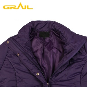 बैंगनी थर्मल शीतकालीन कोट महिलाओं के बाहर गर्म बिक्री आधुनिक डिजाइन फैशन - Product Image 5