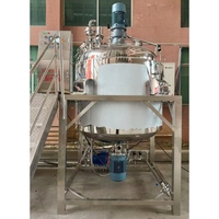 Emulsifier Vakum Tipe Tetap 2000L dengan Pengaduk dan Pengikis Berbingkai untuk Pencampuran Krim Viskositas Tinggi