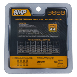 <span class=keywords><strong>Balun</strong></span> BNC de transmisión de vídeo pasivo, 8MP, HD, 4K, par trenzado, accesorios de CCTV para AHD, CVI, TVI, CVBS, <span class=keywords><strong>Balun</strong></span> de vídeo - Product Image 5