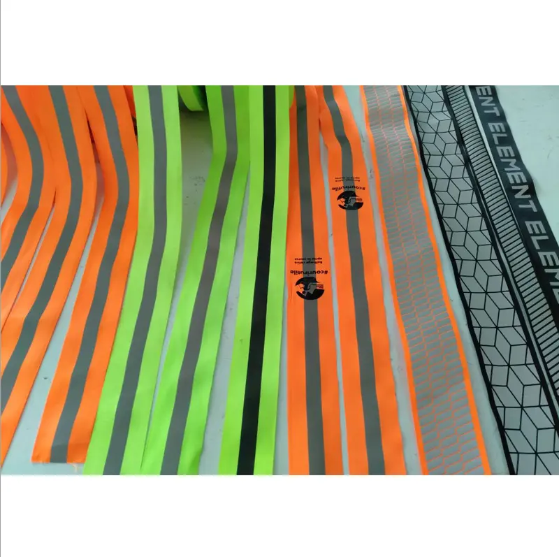 Hiviz — bande élastique de tissage avec logo personnalisé, 3 bandes réfléchissantes à lumière noire