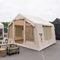 Tente de camping portable 3 chambres, gonflable, étanche, en Oxford, automatique, installation rapide, coupe-vent, spacieuse, fournisseur OEM personnalisé
